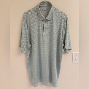UNDERARMOUR Performance Golf Polo Shirt  L Blue Green Spring Athletic Golf Top
